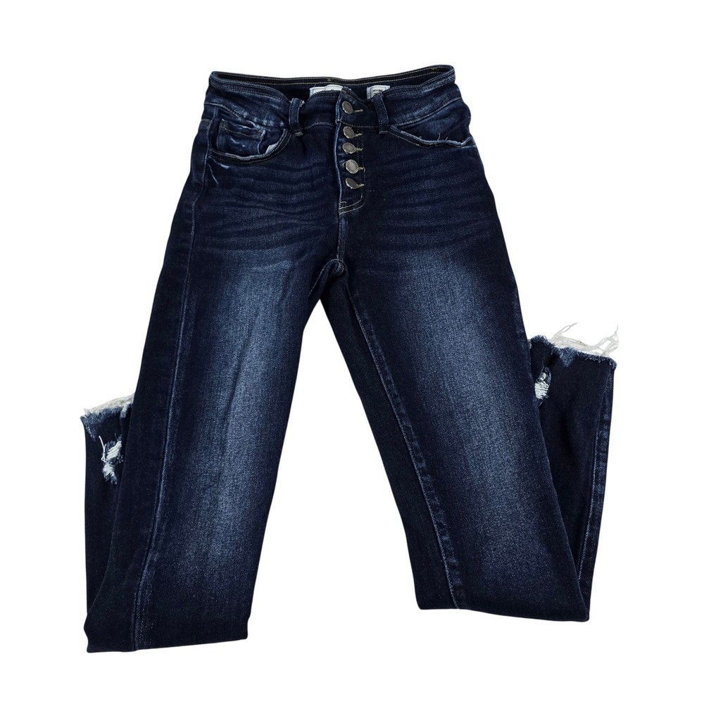 KanCan Signature High Rise‎ Ankle Skinny Jeans Dark Wash Button Fly 26 VBK1884A